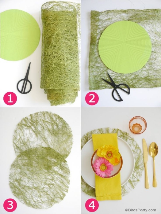 Как сделать подставку под тарелки из декоративной травы, фото