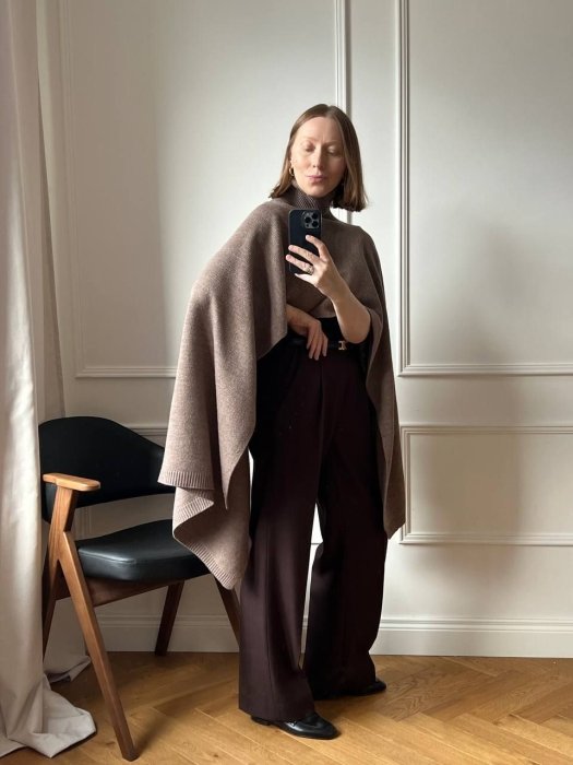 Модные пончо 2025, фото