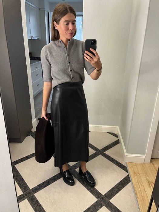 Кожаные юбки, которые будут в тренде осенью 2025 года, фото