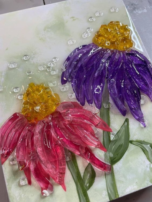 Квіти ехінацея зі скла, фото