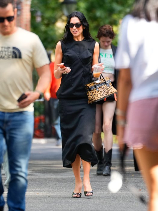 Дуа Липа — модная сумка с леопардовым принтом