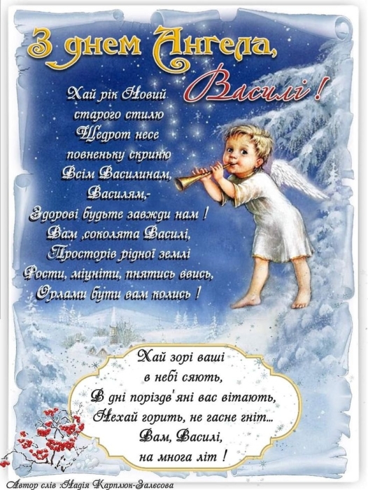 День ангела Василия 2024: самые красивые стихи и поздравительные открытки — на украинском - фото №10
