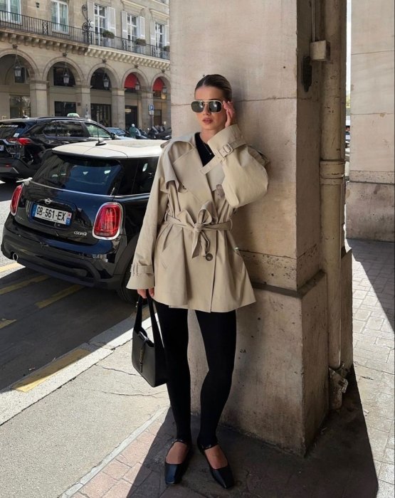 Модные укороченные тренчи в осенних образах.