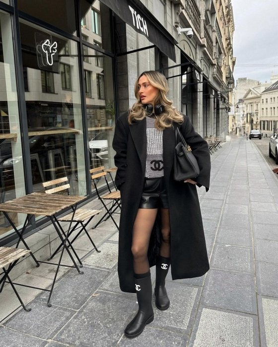 Стильные образы с резиновыми сапогами