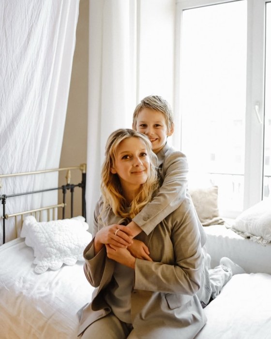 Любава Грешнова с сыном, фото