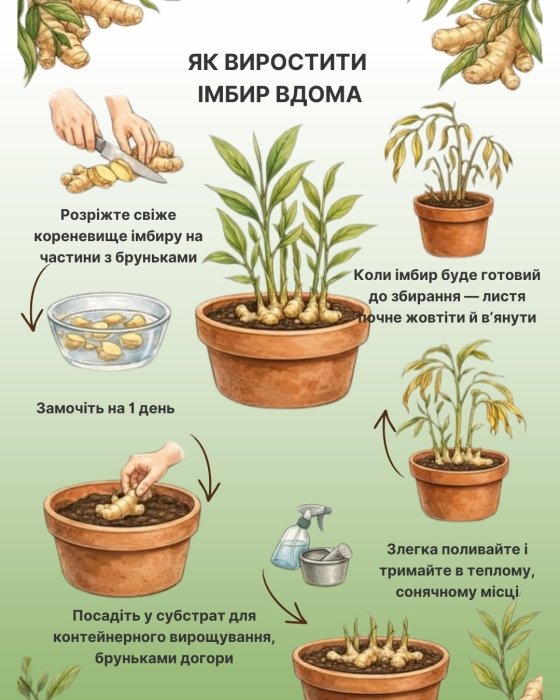 виростити імбир в домашніх умовах