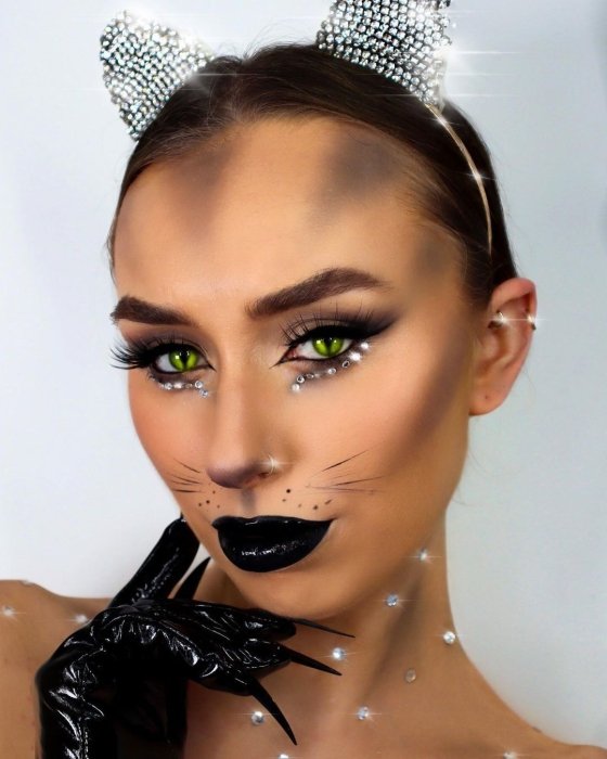 Макіяж кішки на Гелловін, фото