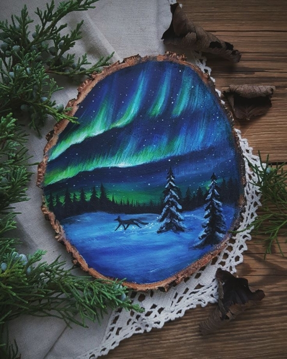 Малюємо зимову картину на зрізі дерева: майстер-клас ексклюзивного декору (ФОТО) - фото №7
