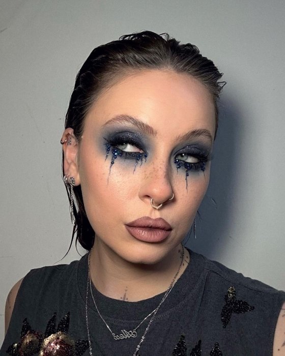 Заплаканий макіяж на Гелловін, фото