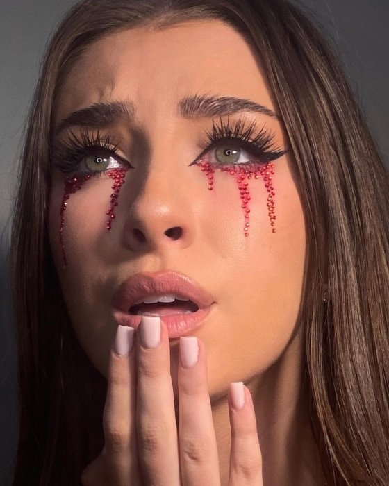 Заплаканий макіяж на Гелловін, фото