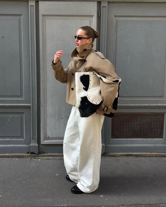 Модные укороченные тренчи в осенних образах.