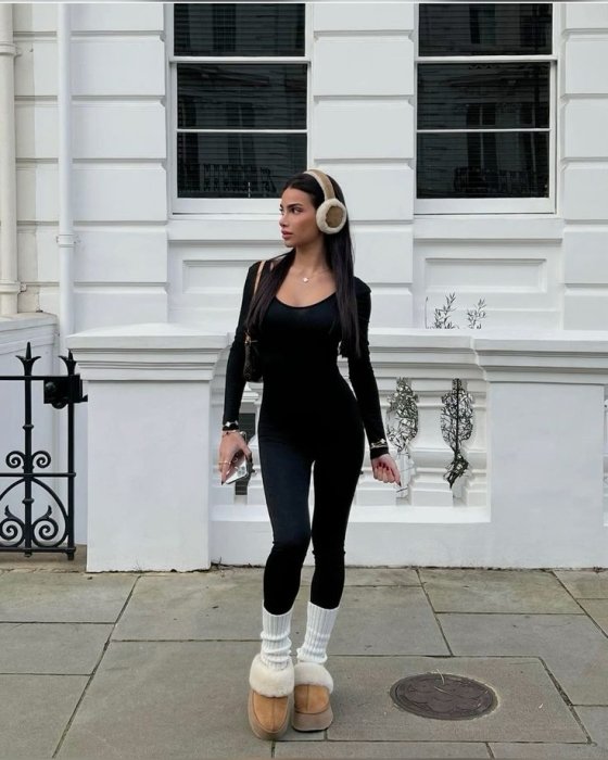 Модные образы с гетрами 2026, фото