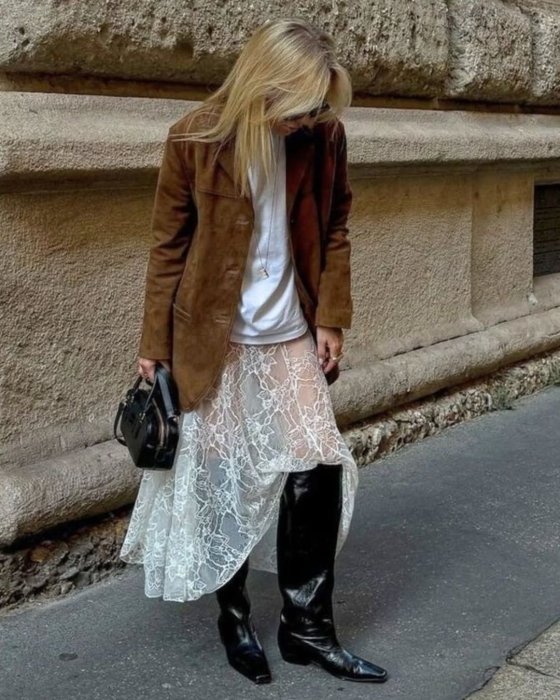 Мереживна спідниця — приклади стилізації