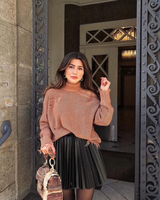 Спідниця плісе в осінніх образах 2025, фото