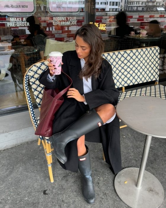 Стильные образы с резиновыми сапогами