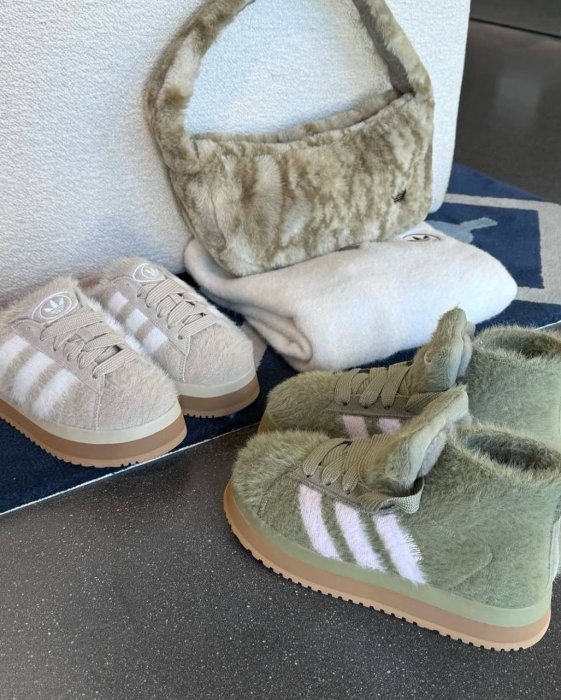 Меховая обувь Adidas — фото