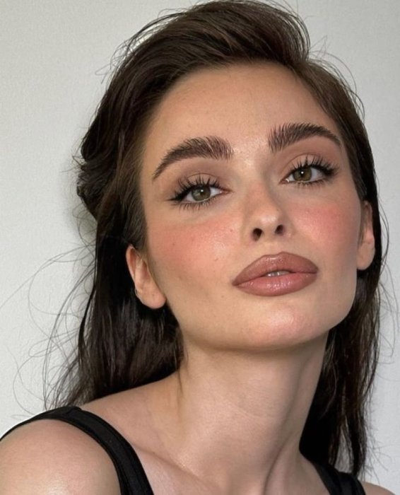 Модный коричневый макияж, фото