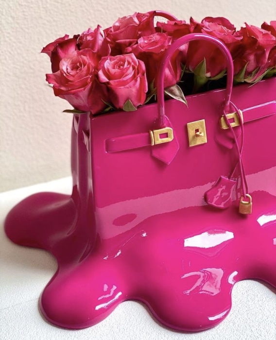 Ваза в форме розовой сумочки, фото