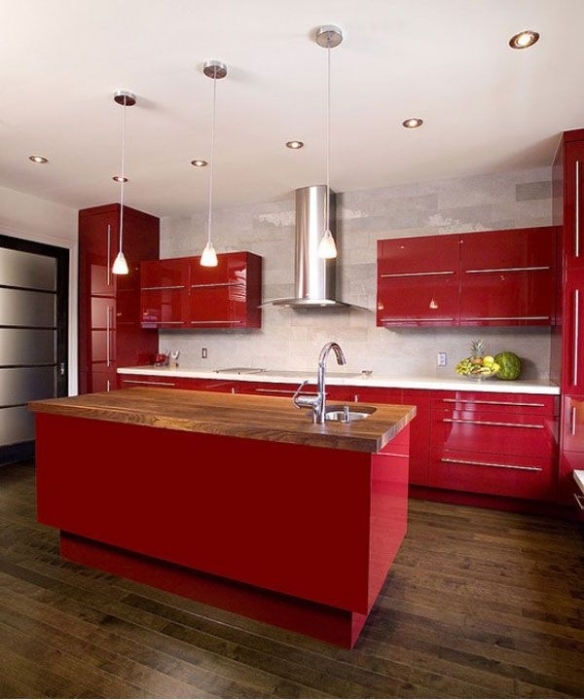 Ефектна і багата: дизайнери показали, якою може бути червона кухня (ФОТО) - фото №2