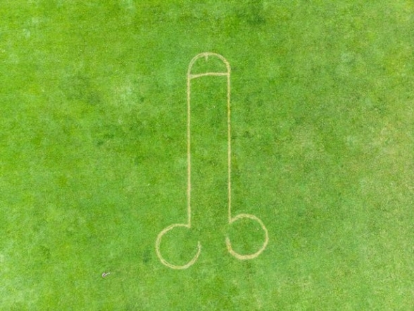 Вандали намалювали величезний пеніс на місці, де буде вечірка з нагоди коронації Чарльза III (ФОТО) - фото №1