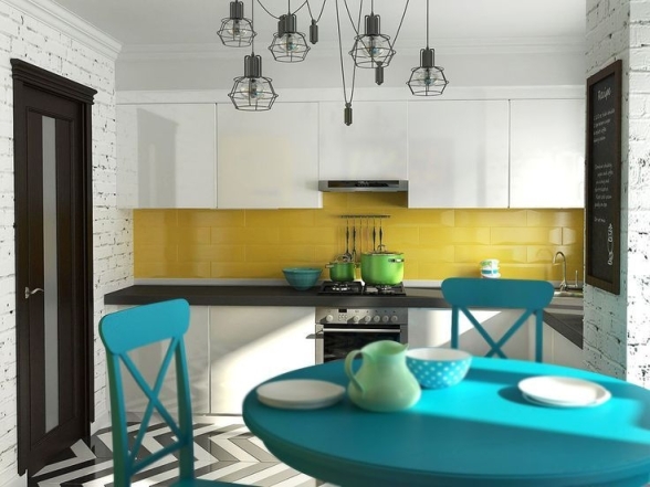 Желто-голубая кухня: трендовые варианты интерьера в национальных цветах (ФОТО) - фото №10