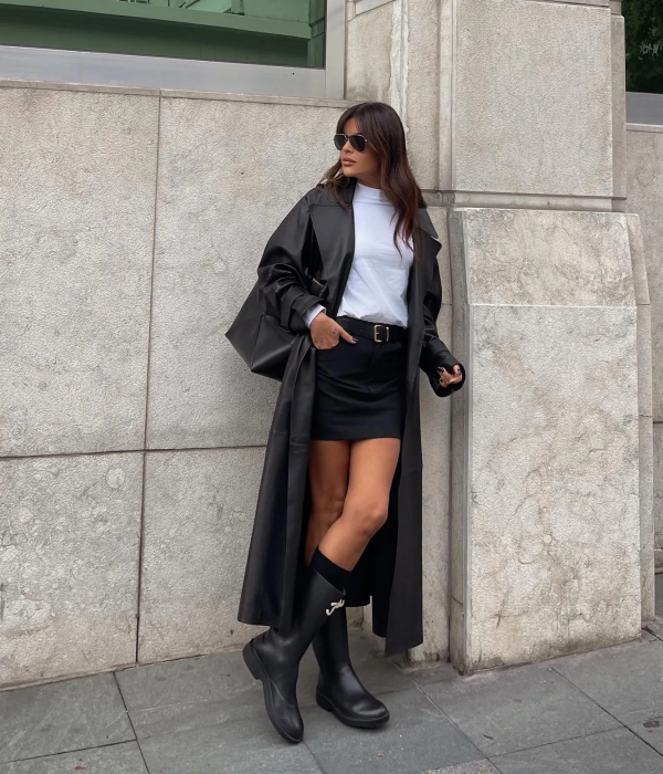 Стильные образы с резиновыми сапогами