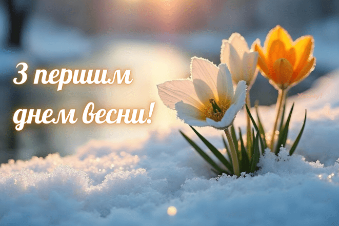 Листівки з першим днем весни