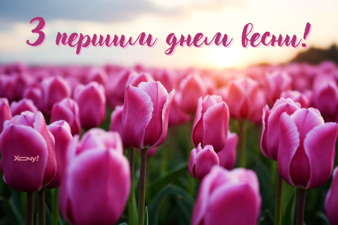 Листівки з першим днем весни