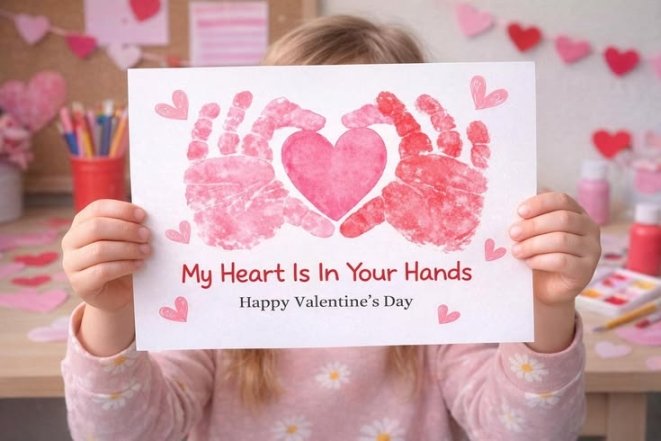 Делаем валентинку с детьми на 14 февраля