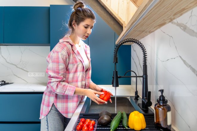 Отдельные зоны для мытья и приготовления