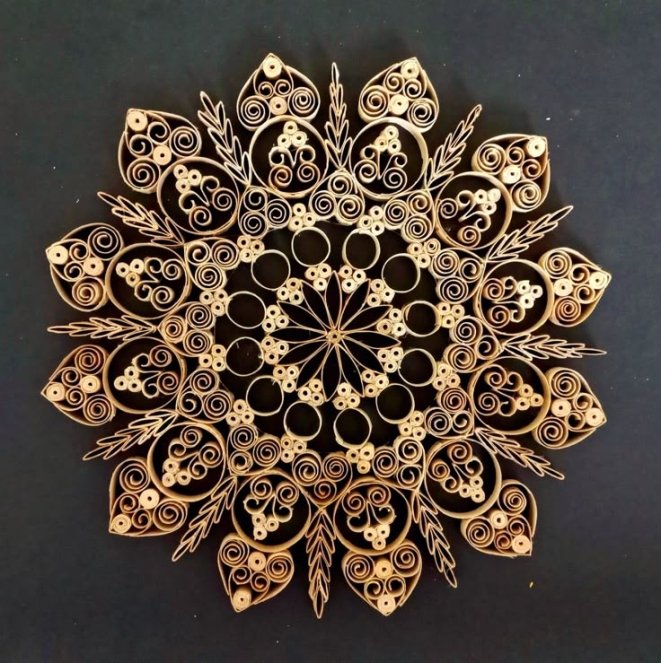 Как сделать снежинки из туалетных втулок, мастер-класс для детей