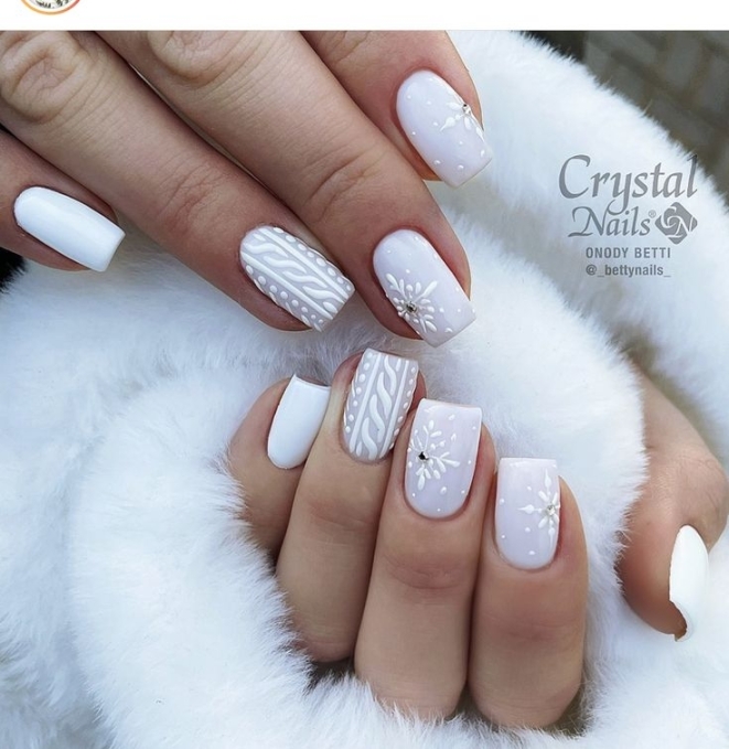 Белые, снежные ногти: стильный маникюр для зимы и Нового года (ФОТО) - фото №5