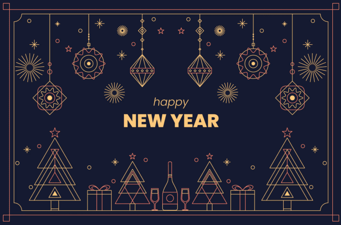 Открытки с Новым годом 2026 на английском