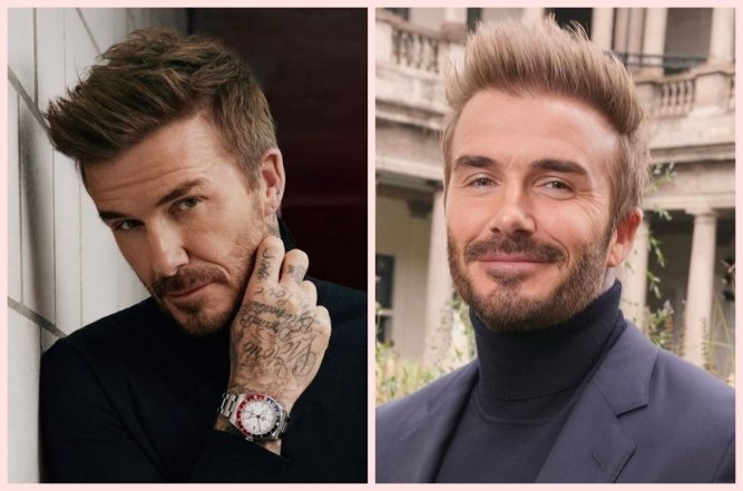 Девід Бекхем з фарбованим волоссям, фото