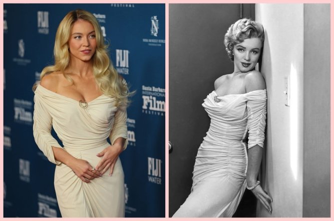 Сидни Суини в платье Мэрилин Монро, фото