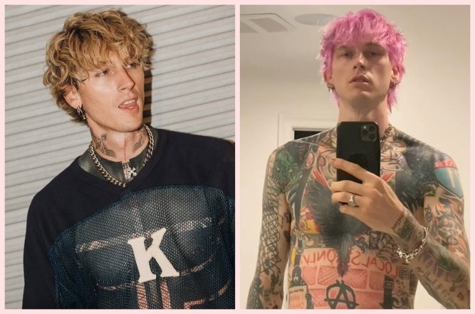 Machine Gun Kelly з фарбованим волоссям, фото