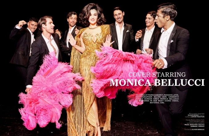 Красивые мужчины, перья и бриллианты: Моника Беллуччи примерила образ кабаре-дивы из культового клипа Мадонны (ФОТО+ВИДЕО) - фото №4
