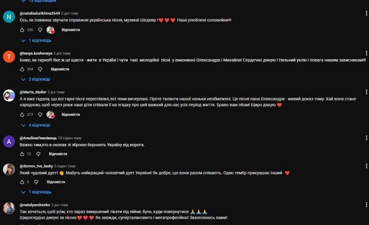 Пісня "Ой, як важко..." Олександра Пономарьова та Михайла Хоми - реакція шанувальників