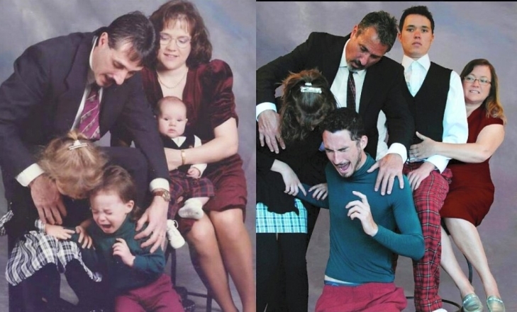 Фото семьи спустя десятилетия