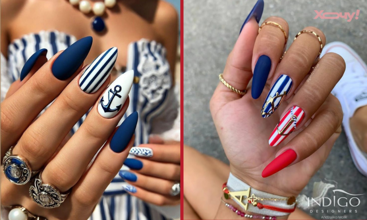 Морские ногти на лето 2025