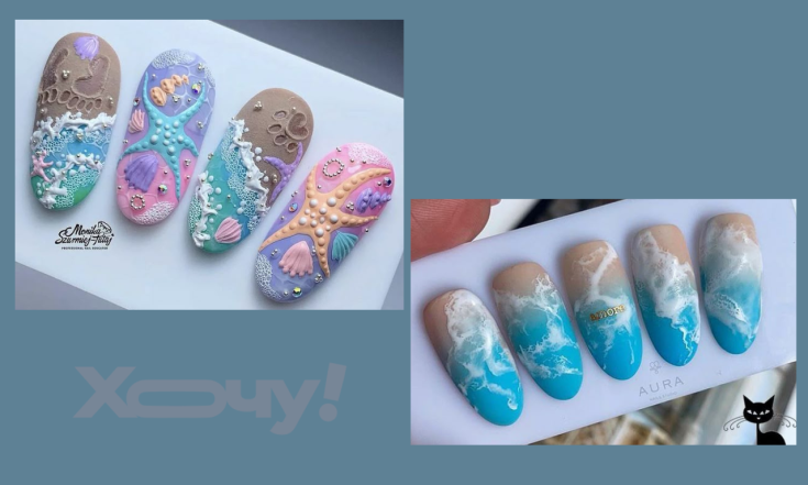 Морские ногти на лето.