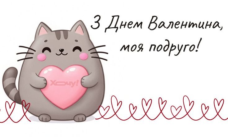 Поздравление с Днем святого Валентина 2026 для подруги