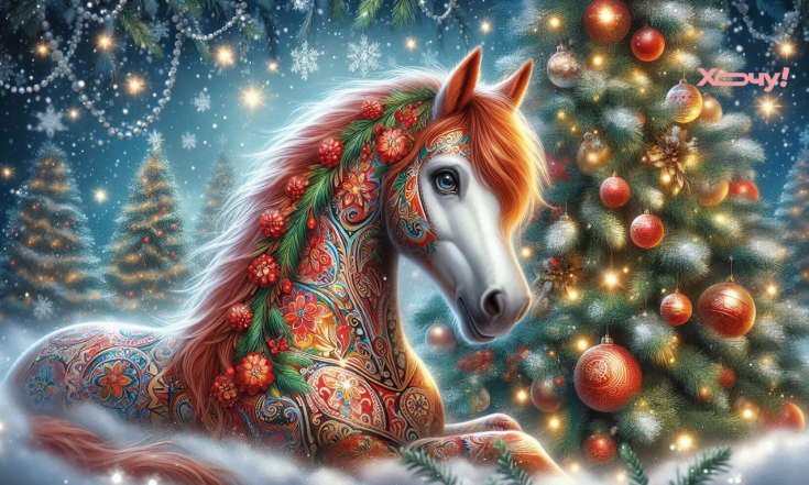 Открытки с Огненным Конем 2026, поздравления