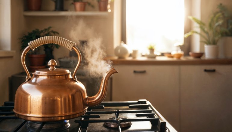 Процес нагрівання води в чайнику на вогні
