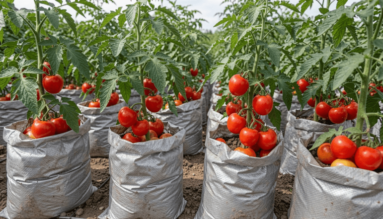 як виростити помідори в мішках