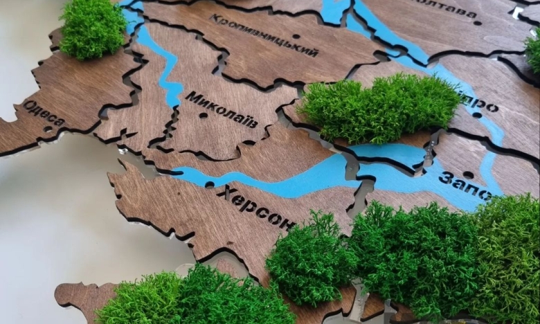 Карта Украины со стабилизированным мхом.
