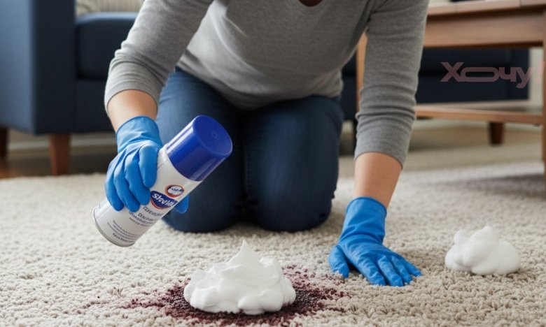 Піна для гоління ефективна проти плям на килимі