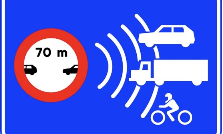 Новый дорожный знак дистанции в Испании