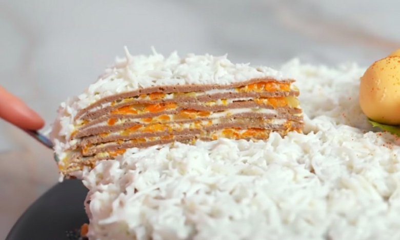 рецепт печеночного торта на праздничный стол