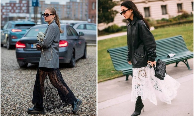 Мереживна спідниця — приклади стилізації